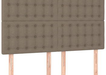 Zagłówek do łóżka z LED taupe 144x5x118/128 cm tkanina WM-3122860