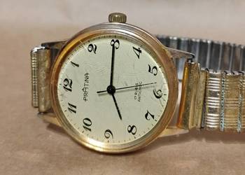 Zegarek Męski Pratina pozłacany 17 kamieni niemiecki lata 70 Dugena