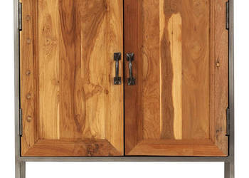 Kredens z odzyskanego drewna tekowego i stali 65x30x70 cm WM-246279