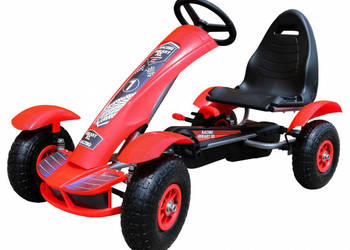 Gokart na pedały pompowane koła napęd łańcuchowy czerwony