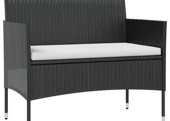8-cz. zestaw wypoczynkowy do ogrodu poduszki czarny rattan PE WM-3095955