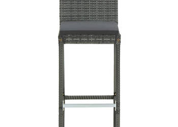 7-cz. zestaw mebli barowych z poduszkami rattan PE szary WM-3064799