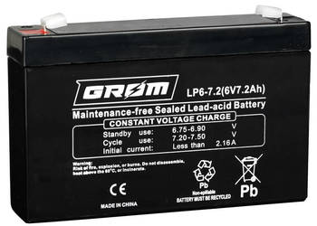 Akumulator GROM LP6-7.2 7.2Ah 6V