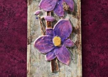 Ruscha Keramik*Dekoracyjna plakieta/ płyta ścienna ceramiczna  z lat 60- ty