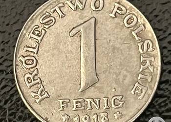 Moneta 1 fenig 1918 – Królestwo Polskie, Okupacja Niemiecka (Żelazo)