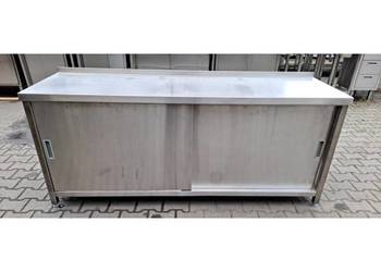 STÓŁ GASTRO Z SZAFKĄ - DRZWI SUWANE - 200/60/85 CM - M.486.