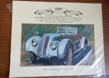 Plakat kolekcjonerski BMW 328 z 1938 roku