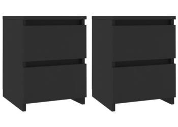 Szafki nocne 2 szt. czarne 30x30x40 cm materiał drewnopochodny WM-800516