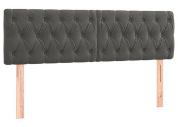 Zagłówek do łóżka z LED ciemnoszary 144x7x78/88 cm aksamit WM-3121997