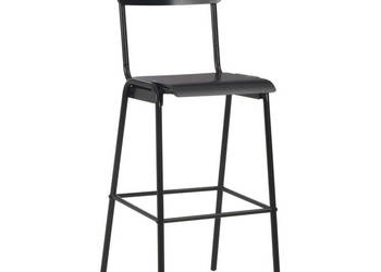 Krzesła barowe 4 szt. czarne sklejka i stal WM-3054566