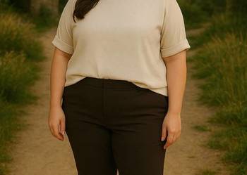 Bluzka damska z kryształkami Duże rozmiary Komfort i styl biust 136CM