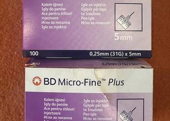 BD PEN Micro-Fine Plus, igły do penów, rozmiar 0,25 x 5 mm, 186 szt.