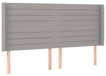Zagłówek do łóżka z LED jasnoszary 183x16x118/128 cm tkanina WM-3124202