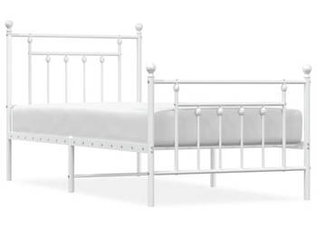 Łóżko Metalowe Białe Rama Łóżka Ze Stelażem Biała 90x200 cm WM-353597