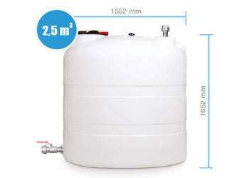 ZBIORNIKI NA WODĘ PITNĄ 2500L z ATESTEM PZH