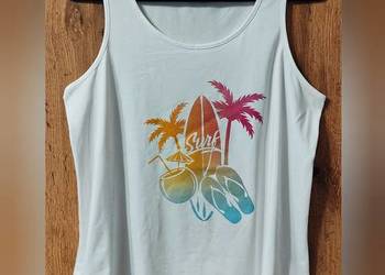 Biały tank top z nadrukiem