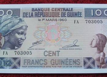 GWINEA 100 FRANCS Kolekcjonerski Banknot - 1 sztuka UNC