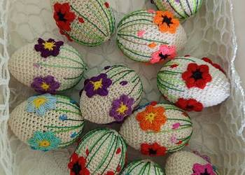 Pisanki szydełkowe rękodzieło