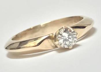 PIERŚCIONEK z różowego złota 14K BRYLANT 0.30ct r9