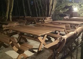 Meble ogrodowe z litego drewna ławki Stół stoły meble ogrodowe ławka z drew