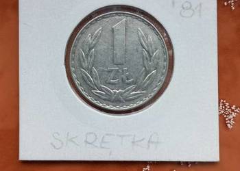1 złoty 1981 rok destrukt (skrętka)