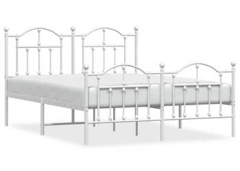 Łóżko Metalowe Białe Rama Łóżka Ze Stelażem Biała 140x190 cm WM-353506