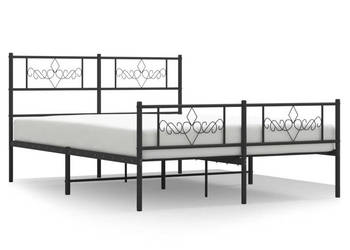 Łóżko Metalowe Czarne Rama Łóżka Ze Stelażem 140x200cm WM-355286