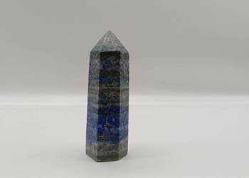 Kolekcjonerski polerowany stożek obelisk wieża lapis lazuli 81mm LPS01