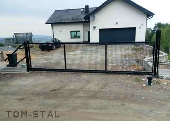 BRAMA PRZESUWNA - 5m - wypełniona panelem - komplet pod klucz - CAŁA POLSKA