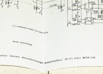 Schemat magnetofonu szufladowego UNITRA DIORA Hi-Fi MDS-442