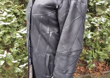 Piękny długi kożuch Parka kurtka skórzana Rozm.L Skóra naturalna