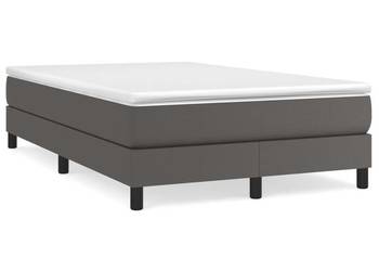 vidaXL Łóżko kontynentalne z materacem, szare, ekoskóra(SKU:3144253)