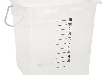 Wiadro do karmienia, białe przezroczyste, ze skalą 13l bez akcesorii 14284