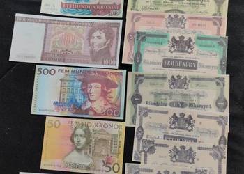 SZWECJA zestaw 14 sztuk banknotów