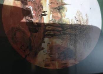 Zabytkowe grafiki - zestaw dwóch oprawionych grafik z lat 70. XX