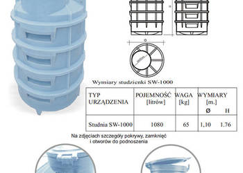 Studnia wodomierzowa fi 1000 , z odejściem na fi 40 i bez