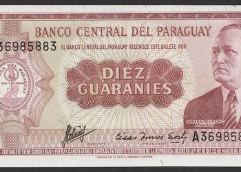 Paragwaj 10 guarani 1952  - stan bankowy UNC