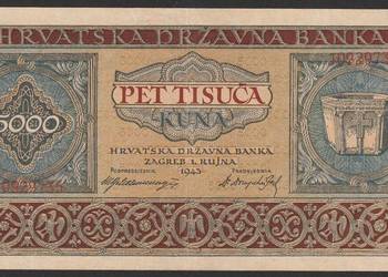 Chorwacja 5000 kuna (kun) 1943 - stan 2