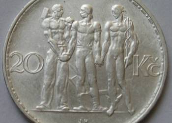 CZECHOSŁOWACJA 20 KORON 1933 - SREBRO