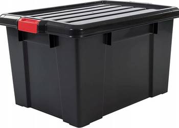 Plastikowe pudełka pojemnik z pokrywą i zamknięciem na klips, 68 L, 2szt