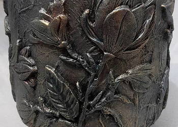 Wazon szklany - puchar - Srebrzyste magnolie