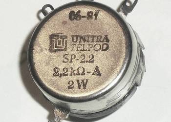 Potencjometr SP-2.2 UNITRA TELPOD 2.2 kΩ - A, 2 W PRL, za 2 szt.