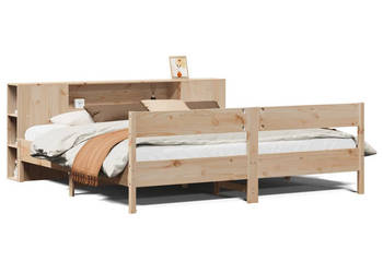 Łóżko z regałem bez materaca lite drewno sosnowe 180x200 cm WM-3322939