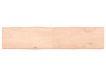 Blat stołu 180x40x(2-6)cm surowy lity dąb naturalną krawędzią WM-363909
