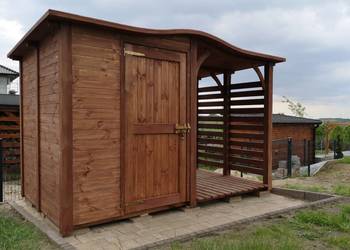 Drewutnia 1,64 x 1,5m + domek narzędziowy 1,5 x 1,5m fala
