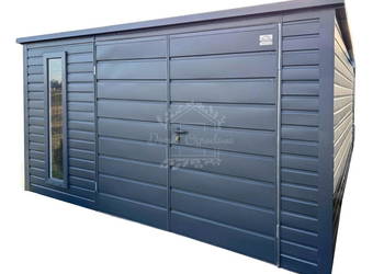 Schowek - domek ogrodowy 3,5x4m + wiata 0,5m antracyt ID1074