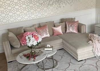 Sofa glamour narożna nowojorska z funkcją spania