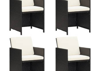Krzesła ogrodowe 4 szt. czarne polirattan WM-316745
