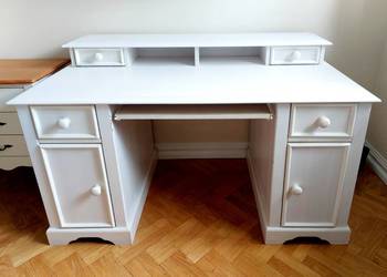 Białe biurko Cinderella z nadstawką