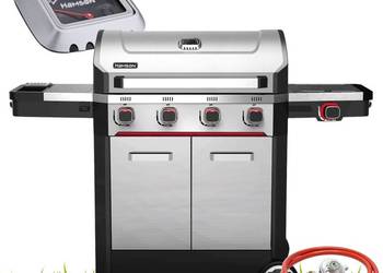 Grill Gazowy Ogrodowy ŻELIWNY Ruszt Nierdzewny Hamson 16,5kW 4+1